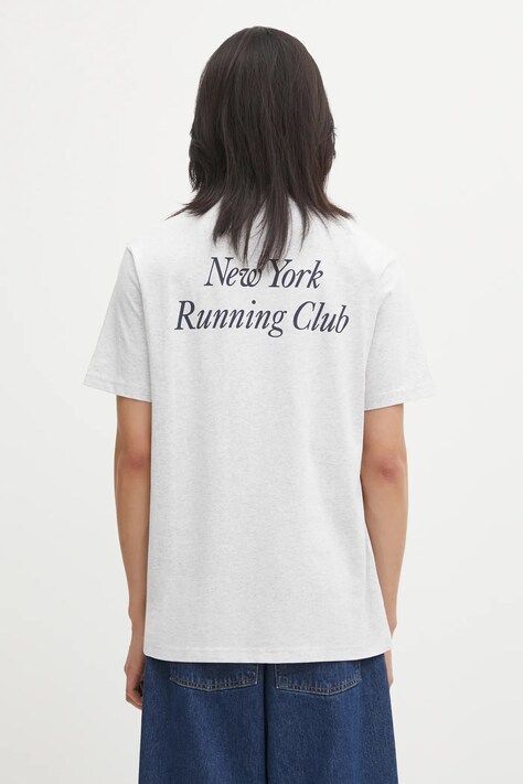 Sporty & Rich t-shirt bawełniany Run Club męski kolor szary z nadrukiem TO04362175GY03