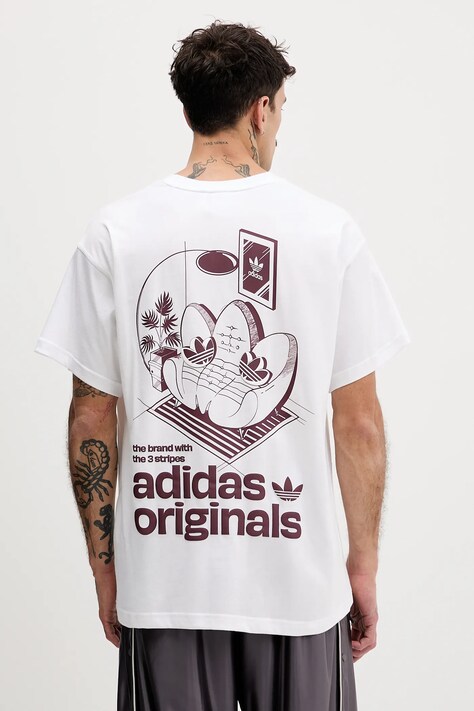 adidas Originals tricou din bumbac Sofa culoarea alb, cu imprimeu, KY2928