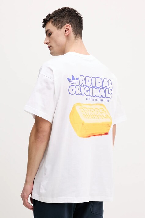 adidas Originals t-shirt bawełniany Butter męski kolor biały z nadrukiem KY2930