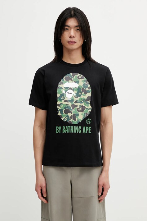 A Bathing Ape t-shirt bawełniany abc camo by bathing ape tee m męski kolor czarny z nadrukiem 001TEL301007M
