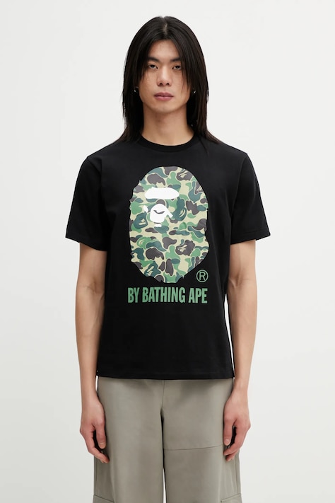 A Bathing Ape t-shirt bawełniany abc camo by bathing ape tee m męski kolor czarny z nadrukiem 001TEL301007M