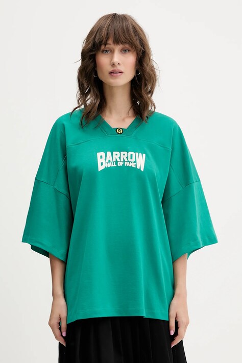 Barrow t-shirt bawełniany kolor zielony wzorzysty F5BWUATH044