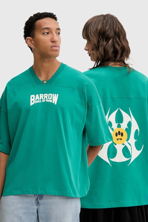 Barrow t-shirt bawełniany kolor turkusowy F5BWUATH044