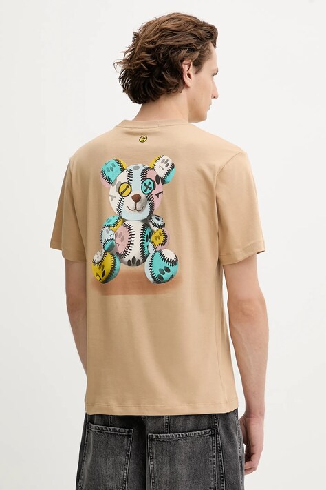 Barrow t-shirt bawełniany kolor zielony z nadrukiem F5BWUATH053