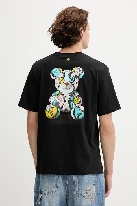 Barrow t-shirt bawełniany kolor czarny z nadrukiem F5BWUATH053