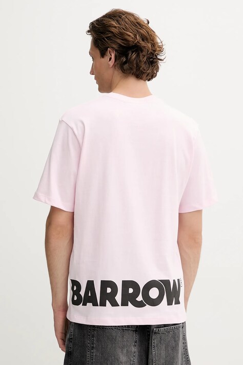 Barrow t-shirt bawełniany kolor różowy z nadrukiem F5BWUATH059