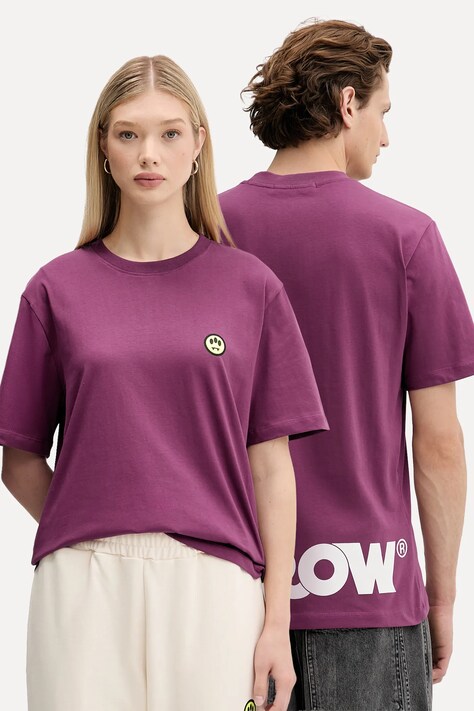 Barrow t-shirt bawełniany kolor fioletowy z nadrukiem F5BWUATH059