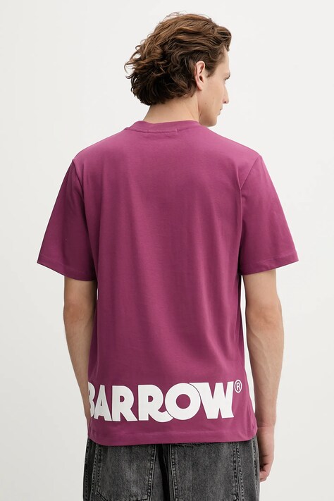 Barrow t-shirt bawełniany kolor fioletowy z nadrukiem F5BWUATH059