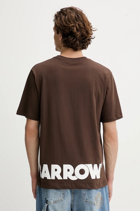 Barrow t-shirt bawełniany kolor brązowy z nadrukiem F5BWUATH059