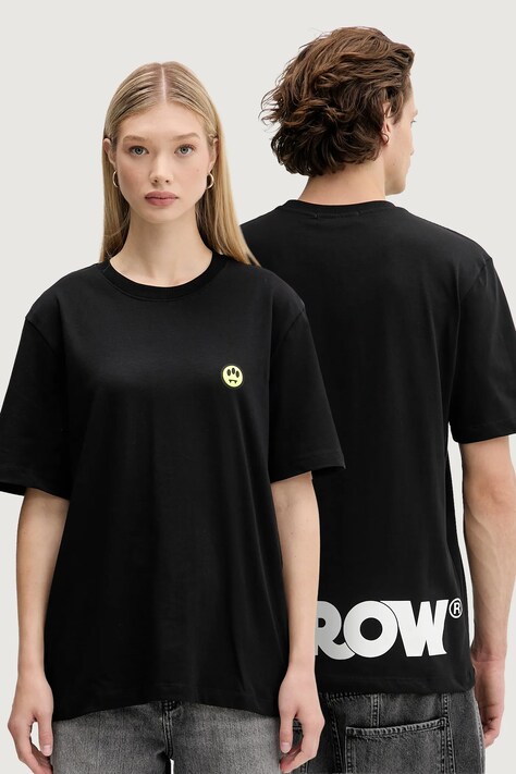 Barrow t-shirt bawełniany kolor czarny z nadrukiem F5BWUATH059