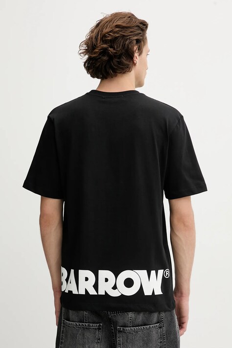 Barrow t-shirt bawełniany kolor czarny z nadrukiem F5BWUATH059