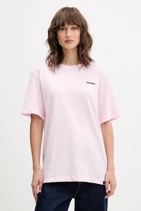 Barrow t-shirt bawełniany kolor różowy z nadrukiem F5BWUATH070