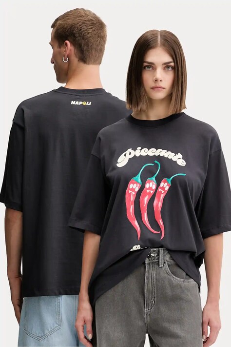 Bavlnené tričko Barrow šedá farba, vzorované, F5BWUATH079