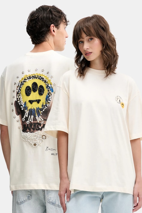 Barrow tricou din bumbac culoarea bej, cu imprimeu, F5BWUATH124