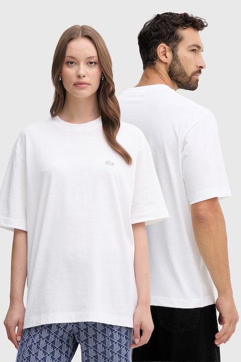 Bavlněné tričko Lacoste bílá barva, TH7744