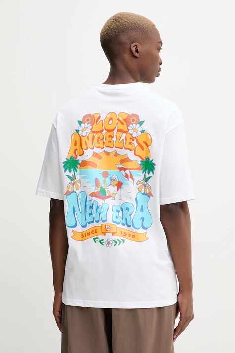 New Era t-shirt bawełniany kolor biały z nadrukiem 60684402