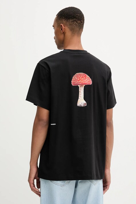 Хлопковая футболка Pangaia цвет чёрный с принтом 10002604