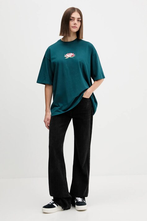 Бавовняна футболка Kaotiko — AW25-TSU015, зелений — фото 3