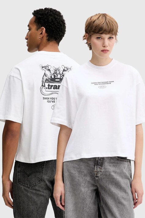 Kaotiko tricou din bumbac culoarea alb, cu imprimeu, AR023-01S-M002