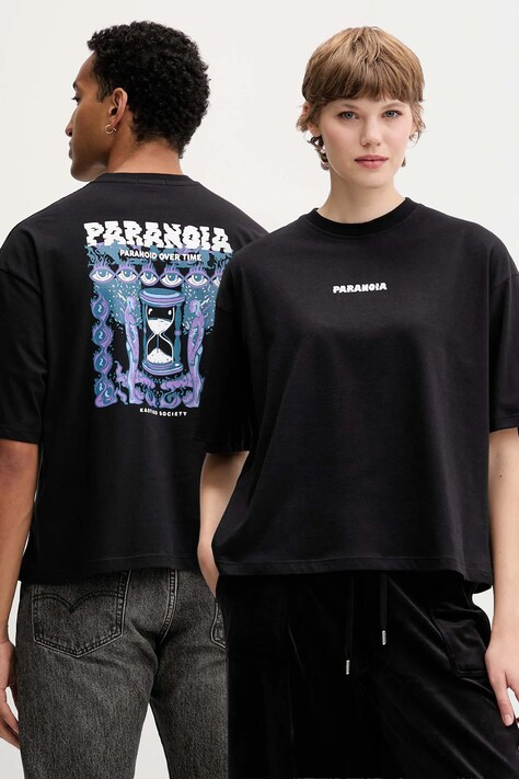 Kaotiko tricou din bumbac culoarea negru, cu imprimeu, AR018-01-M002