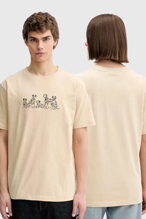 Kaotiko tricou din bumbac culoarea bej, cu imprimeu, AR054-01-G002