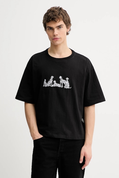 Βαμβακερό μπλουζάκι Kaotiko χρώμα: μαύρο, AR015-01-M002