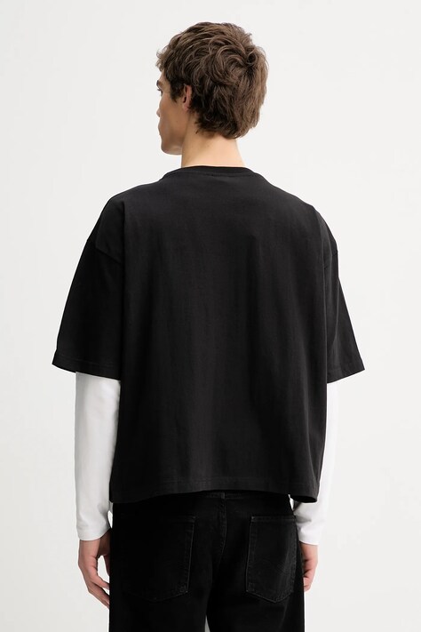 Бавовняна футболка Kaotiko — AW25-TSU01N, чорний — фото 4