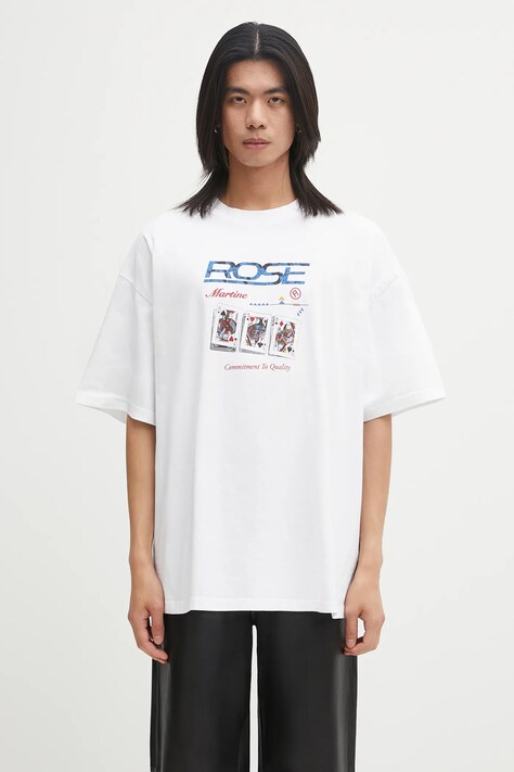 Бавовняна футболка Martine Rose Oversized S/S колір білий візерунок 621JE06000F