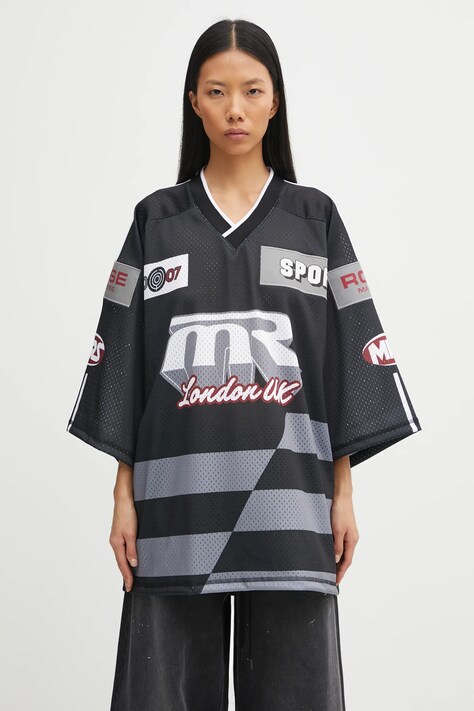 Martine Rose t-shirt Oversized Hockey Top kolor czarny wzorzysty 129JT10009