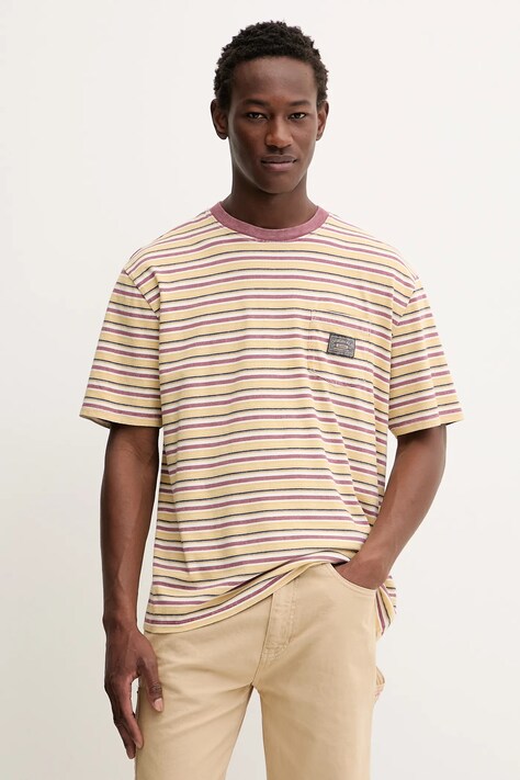 Guess Originals t-shirt bawełniany kolor żółty wzorzysty M5BI18 K8FQ4