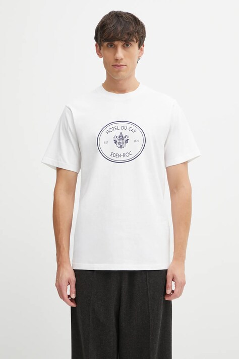Sporty & Rich t-shirt bawełniany Eden Crest kolor biały wzorzysty TO04360666WH01