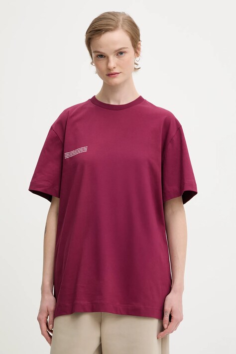 Pangaia pamut póló bordó, nyomott mintás, 10000287