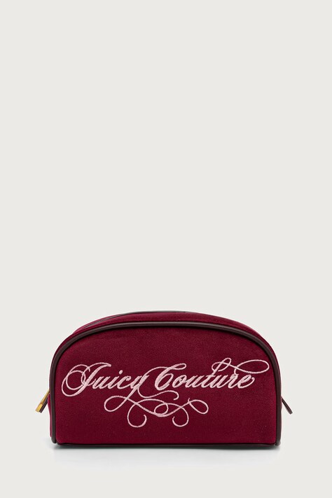 Juicy Couture Kosmetyczka damska welurowa TAYLOR bordowa BEJ2699G5WPO