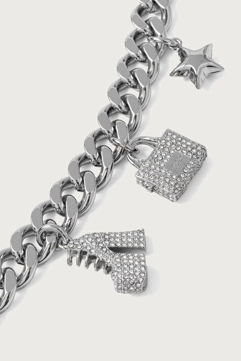 MARC JACOBS Bransoletka damska posrebrzana PAVE MINI ICON 2R3JBR001J81