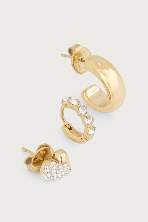 Guess Komplet kolczyków damskich ze stali nierdzewnej MADISON 3-pack JUBS06 057JW