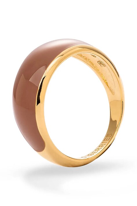 BERRIES prsten za žene pozlaćeni srebrni s emajlom Viva Mocha Mousse Mini Ring PVM013