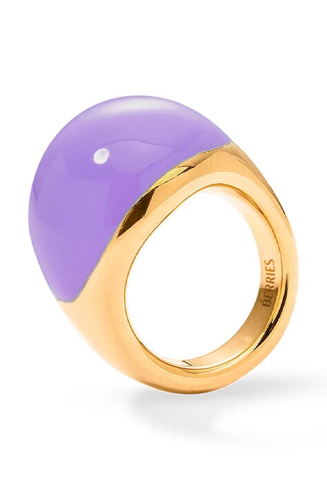 BERRIES prsten za žene pozlaćeni srebrni s emajlom Viva Lavender XL Ring PVLO13