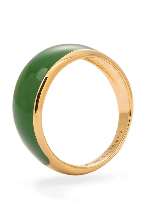 BERRIES prsten za žene pozlaćeni srebrni s emajlom Viva Green Apple Mini Ring PVMZ13
