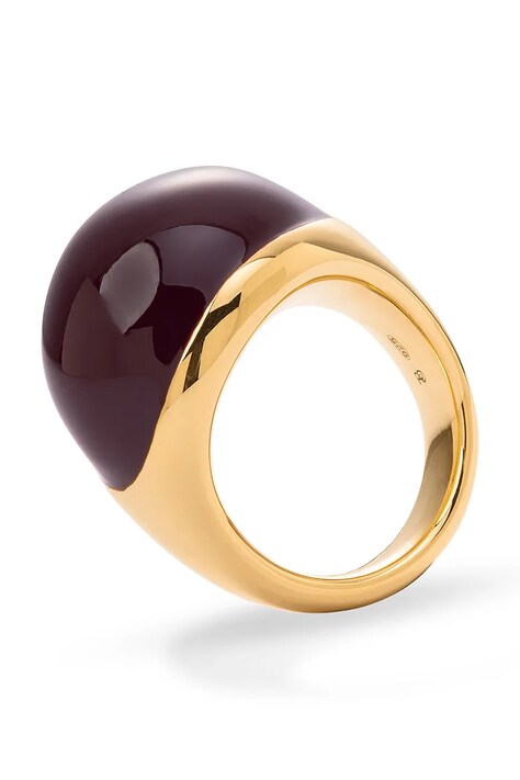 BERRIES prsten za žene pozlaćeni srebrni s emajlom Viva Burgundy XL Ring PVWW13