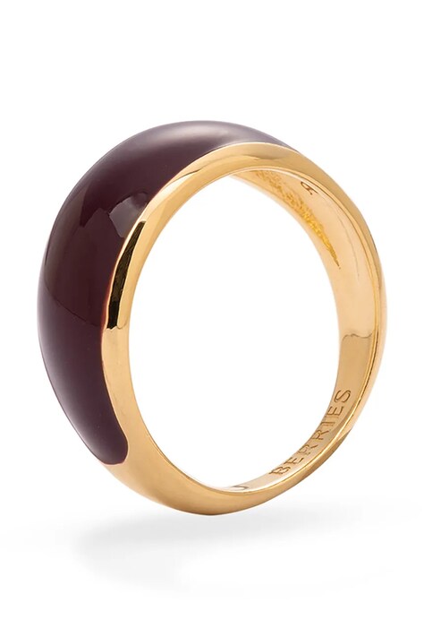 BERRIES prsten za žene pozlaćeni srebrni s emajlom Viva Burgundy Mini Ring PVMW13