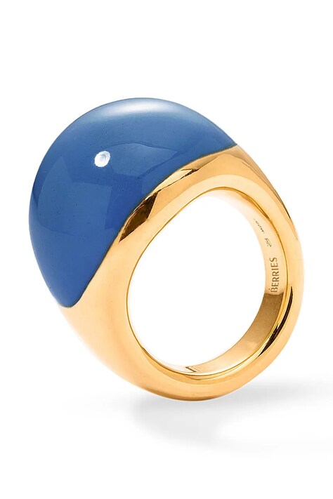 BERRIES prstan otroški pozlačen srebrni Viva Blueberry XL Ring PVDB13