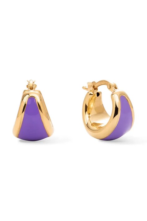 BERRIES обици дамски от позлатено сребро с емайл Viva Lavender Earrings KE012G