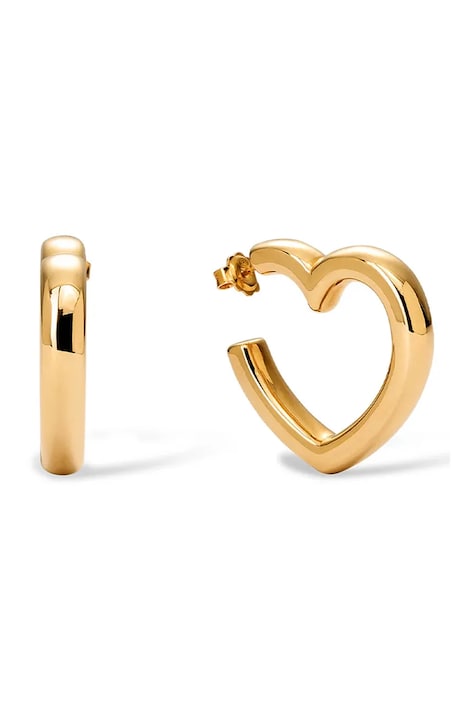 BERRIES naušnice za žene pozlaćene srebrne HEART MINI Earrings K0002G