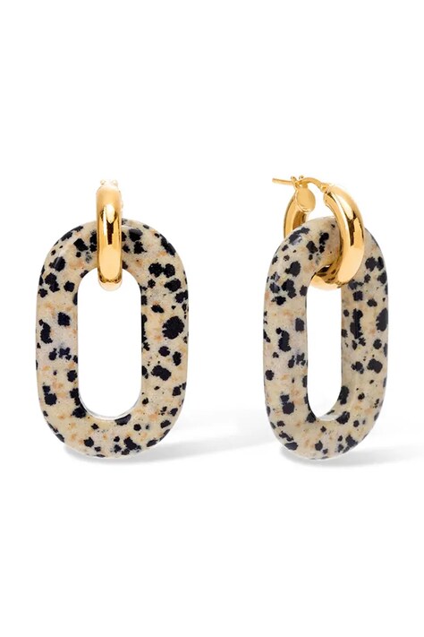 BERRIES za žene pozlaćeno srebro jaspis Duo Freckles MAXI Earrings KDFM1