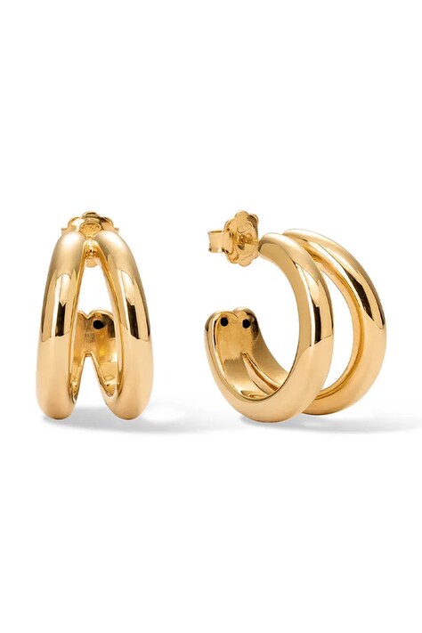 BERRIES Náušnice dámske pozlátené strieborné DOUBLE LOOPS Earrings K0004G