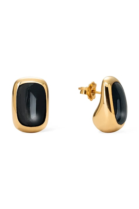 BERRIES Náušnice dámske pozlátené strieborné smaltované Alexis Black Earings K0010G