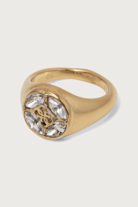 Guess Pierścionek damski ze stali nierdzewnej 4G SUPREME JUBR06.400JW