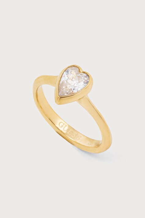 Guess Pierścionek damski ze stali nierdzewnej CRYSTAL LOVE JUBR06.363JW