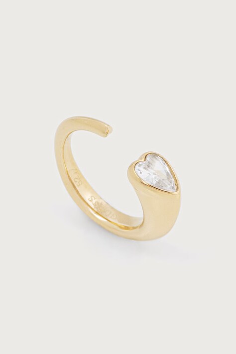 Guess Pierścionek damski ze stali nierdzewnej z cyrkonią CRYSTAL LOVE JUBR06.362JW