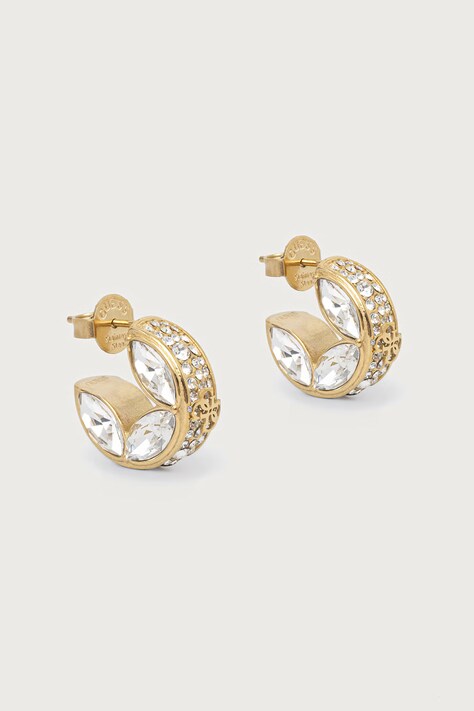 Guess Kolczyki damskie ze stali nierdzewnej 4G SUPREME JUBE06.399JW